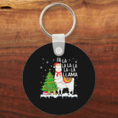 Fa La La Llama Christmas Funny Xmas Pajamas Animal Schlüsselanhänger (Vorderseite)