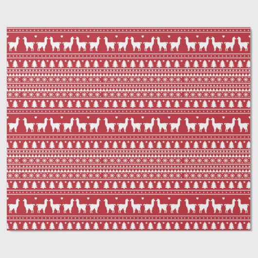 Fa-La-La Llama Christmas Wrapping Paper Geschenkpapier (Flach)