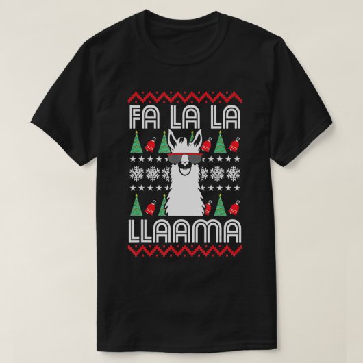 Fa La La Llama Pajamas Alpaca Christmas Gift, Fa L T-Shirt (Design vorne)