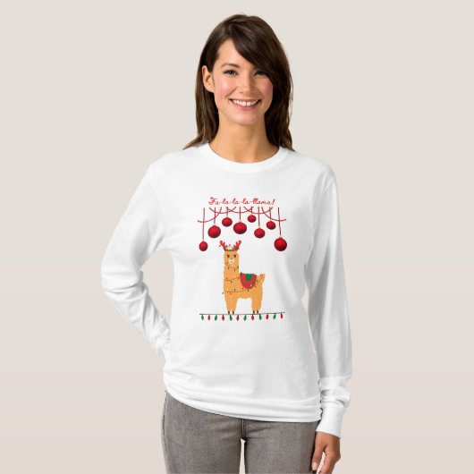 Fa-la-la-llama Sweatshirt T-Shirt (Vorne ganz)