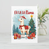 Fa La La Llama Weihnachtskarte Feiertagskarte (Stehend Vorderseite)
