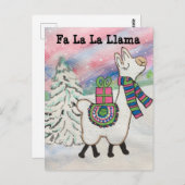 Fa La La Llama Whimsical Weihnachten Postkarte (Vorne/Hinten)