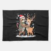Fa La La Llama Xmas Lights Sloth Riding Llama Chri Geschirrtuch (Horizontal)