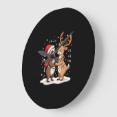 Fa La La Llama Xmas Lights Sloth Riding Llama Chri Große Wanduhr (Winkel)