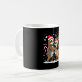 Fa La La Llama Xmas Lights Sloth Riding Llama Chri Kaffeetasse (Vorderseite Links)