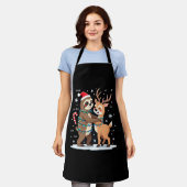 Fa La La Llama Xmas Lights Sloth Riding Llama Chri Schürze (Getragen)