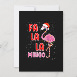 Fa la la Mingo Cute Rosa Flamingo Weihnachtsmann H Einladung