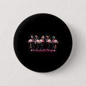 Fa La La Mingo Flamingo Christmas Tree Lights Troc Button (Vorderseite)