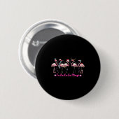 Fa La La Mingo Flamingo Christmas Tree Lights Troc Button (Vorne & Hinten)