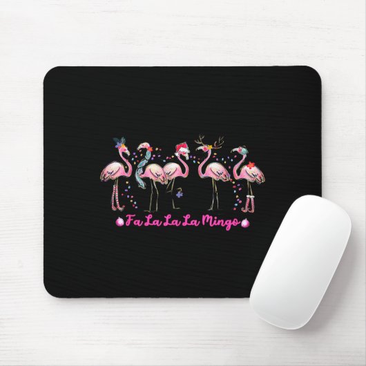 Fa La La Mingo Flamingo Christmas Tree Lights Troc Mousepad (Mit Mouse)
