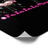 Fa La La Mingo Flamingo Christmas Tree Lights Troc Poster (Ecke)