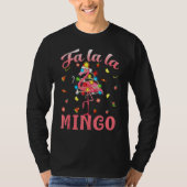 Fa La La Mingo Flamingo Christmas Tree Lights Trop T-Shirt (Vorderseite)