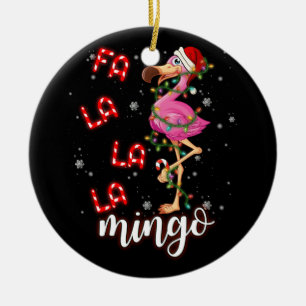 Fa La La Mingo Flamingo für Weihnachten Pajama Keramik Ornament