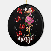 Fa La La Mingo Flamingo für Weihnachten Pajama Keramik Ornament (Links)