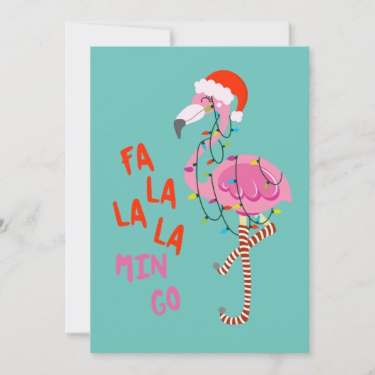 Fa La La mingo Flamingo Für Weihnachten Weihnachte Einladung (Vorderseite)