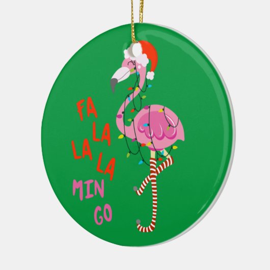 Fa La La mingo Flamingo Für Weihnachten Weihnachte Keramik Ornament (Links)