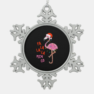 Fa La La mingo Flamingo Für Weihnachten Weihnachte Schneeflocken Zinn-Ornament