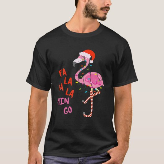 Fa La La Mingo Flamingo Für Weihnachten Weihnachte T-Shirt (Vorderseite)