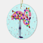 Fa-La-La Mingo Flamingo-Verzierung Keramik Ornament (Links)