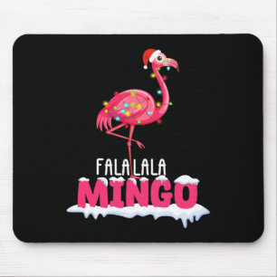 Fa La La Mingo Flamingo Weihnachten Süße Rote Mütz Mousepad