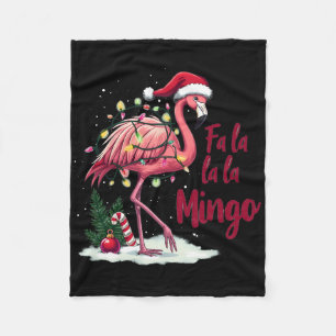 Fa La La Mingo Flamingo Weihnachtslicht Schnee Fleecedecke