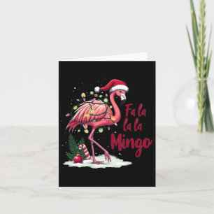 Fa La La Mingo Flamingo Weihnachtslicht Schnee Karte
