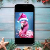 Fa La La Mingo Pink Flamingo Beach Weihnachten Karte