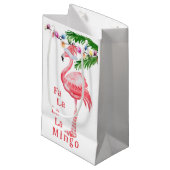 Fa La La Mingo Pink Flamingo Beach Weihnachten Kleine Geschenktüte (Vorderseite Schrägansicht)