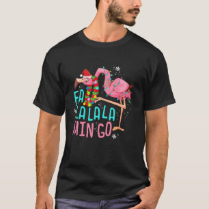 Fa La La Mingo Pink Flamingo Tropisches Weihnachts T-Shirt