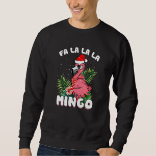 Fa La La Mingo Santa Flamingos zu Weihnachten Sweatshirt