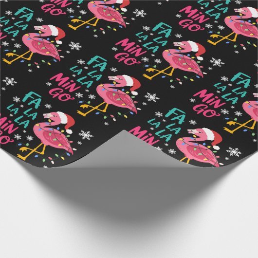 Fa La La Mingo Weihnachten Flamingo Pink Lover Geschenkpapier (Ecke)