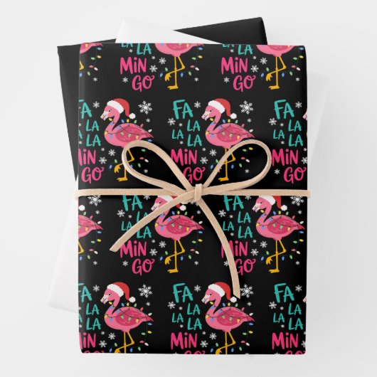 Fa La La Mingo Weihnachten Flamingo Pink Lover Geschenkpapier Set (Beispiel)