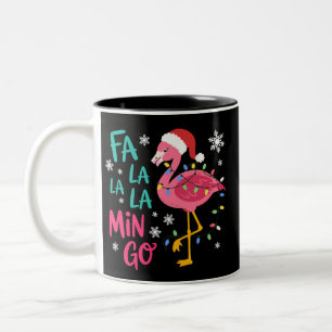 Fa La La Mingo Weihnachten Flamingo Pink Lover Zweifarbige Tasse