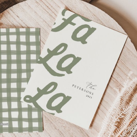 Fa La La Modern Green Karierte Weihnachten