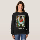 Fa La La Nussknacker-Weihnachtspostwertzeichen Sweatshirt (Vorne ganz)
