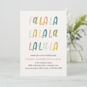 Fa la la | Pastellfarbe | Weihnachts-Party Einladung (Stehend Vorderseite)