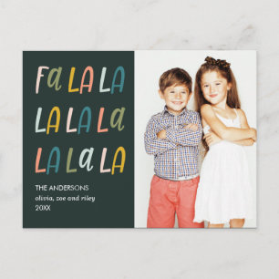 FA LA LA Pastellfarben Hübsche Foto-Feiertage Postkarte