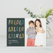 Fa La La | Pastellfarben | Urlaub 3 Fotokarten Karte (Stehend Vorderseite)