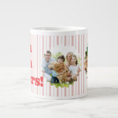 Fa La La Prost Weihnachtsfeier Gestreift Jumbo-Tasse (Vorderseite)