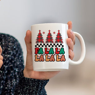 Fa la la Retro Groovy Weihnachtsfeiertage Kaffeetasse