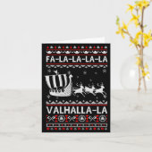 Fa La La Valhalla Viking Ship Christmas Xmas Ugly  Karte (Gelbe Blume)