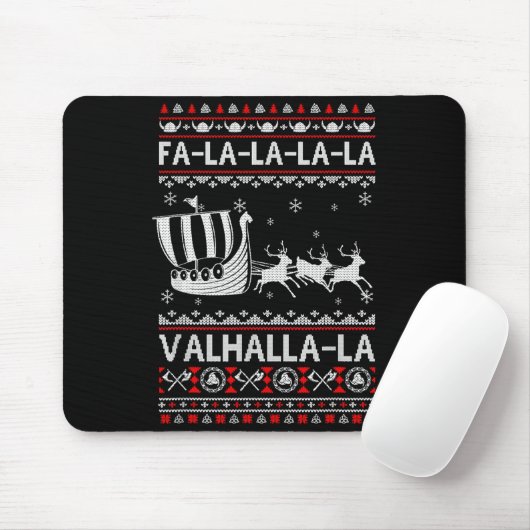 Fa La La Valhalla Viking Ship Christmas Xmas Ugly  Mousepad (Mit Mouse)
