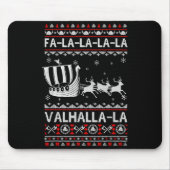 Fa La La Valhalla Viking Ship Christmas Xmas Ugly  Mousepad (Vorne)