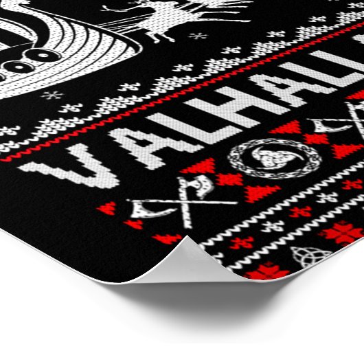 Fa La La Valhalla Viking Ship Christmas Xmas Ugly  Poster (Ecke)