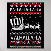 Fa La La Valhalla Viking Ship Christmas Xmas Ugly  Poster (Vorne)