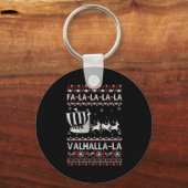 Fa La La Valhalla Viking Ship Christmas Xmas Ugly  Schlüsselanhänger (Vorderseite)