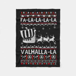 Fa La La Walhalla Wikingerschiff Weihnachten Xmas Fleecedecke