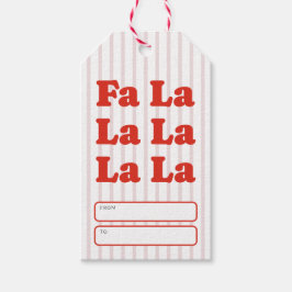 Fa La La Weihnachtsfrohe Streifen Geschenkanhänger