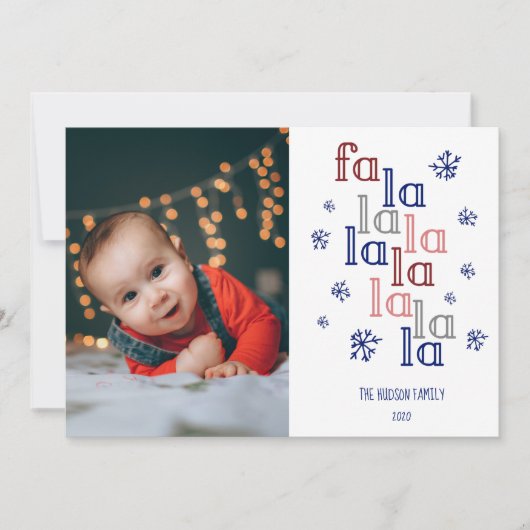 Fa La La | Weihnachtskarte Feiertagskarte (Vorderseite)