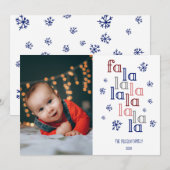 Fa La La | Weihnachtskarte Feiertagskarte (Vorne/Hinten)